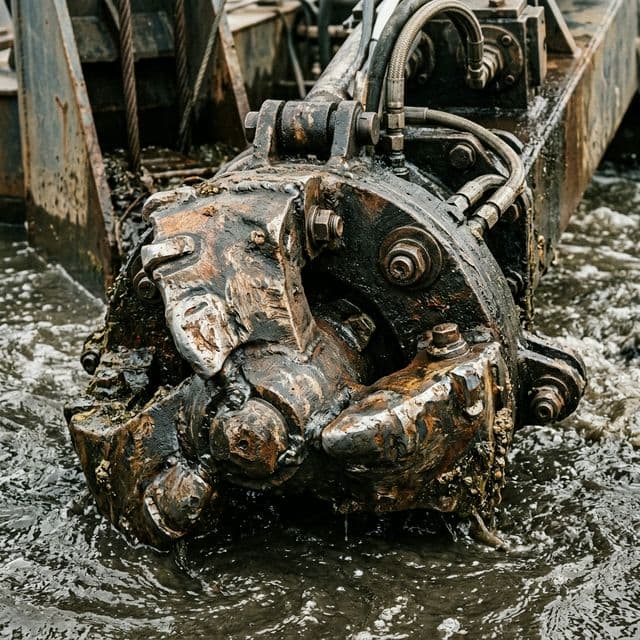Industrial cutter suction dredger cutter head detail